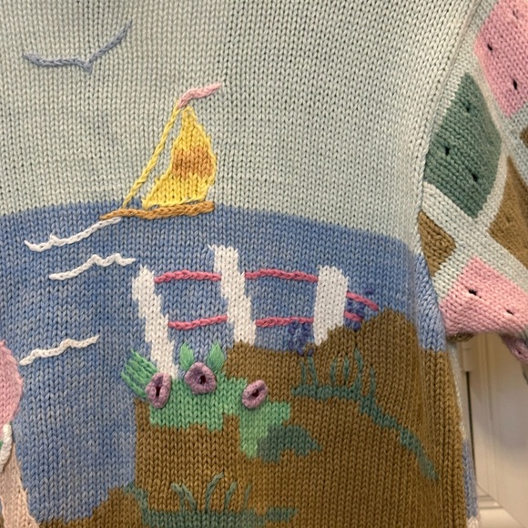 Vintage Artistic Multicolor Women's Cardigan. What a Masterpiece - Picture 14 of 16